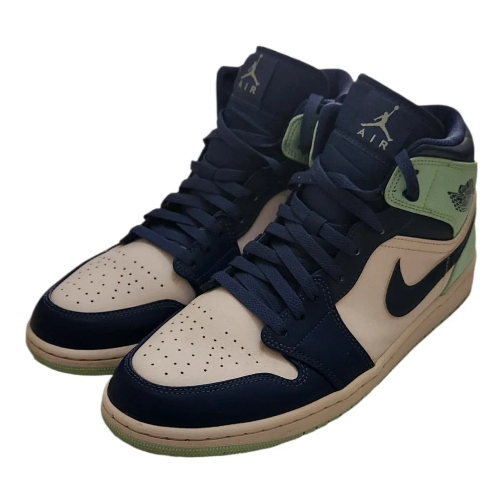Nike Air Jordan 1 Mid‎ Dutch Green Midnight Navy 554724-413 Mens 11.5